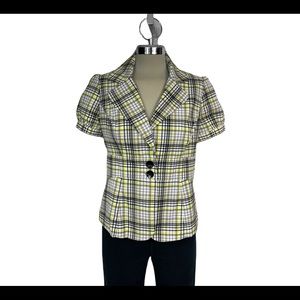 Seduction plaid short sleeves jacket